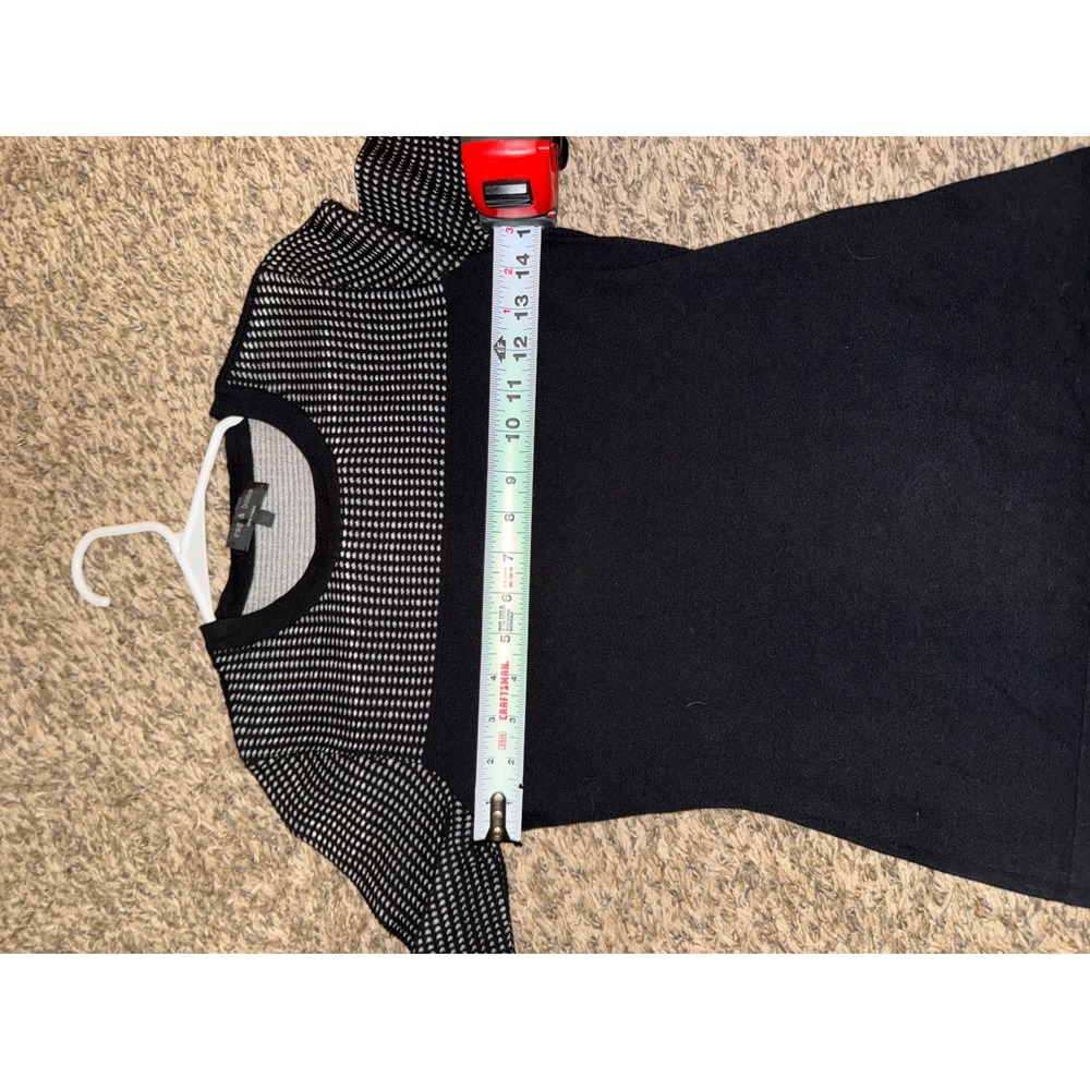 Rag & Bone Black Mesh Knit Cropped Sleeve Top XS - Picture 6 of 7